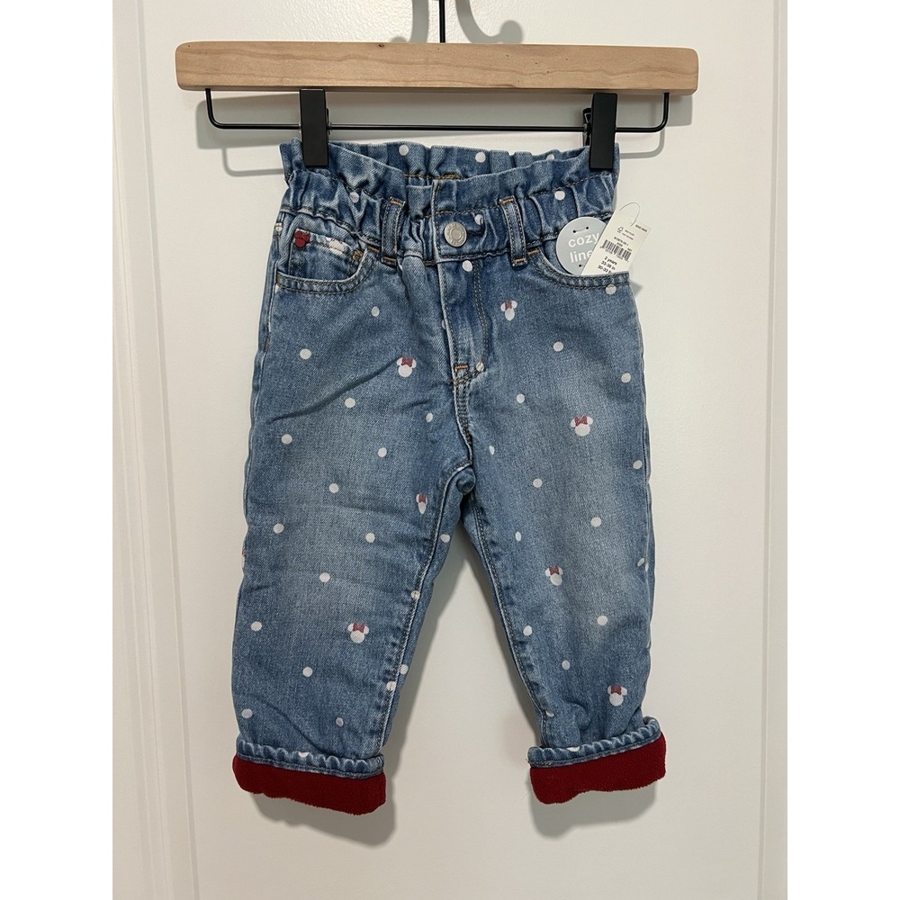 babyGap | Disney Minnie Mouse Just Like Mom Fleece-Lined Jeans -‎ Size 2 Years